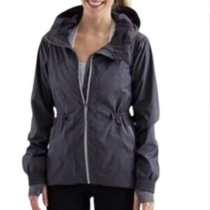 Lululemon Resolution Rain Jacket Deep Coal Gray Size 6